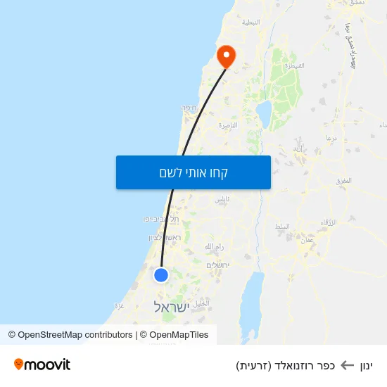 מפת ינון לכפר רוזנואלד (זרעית)