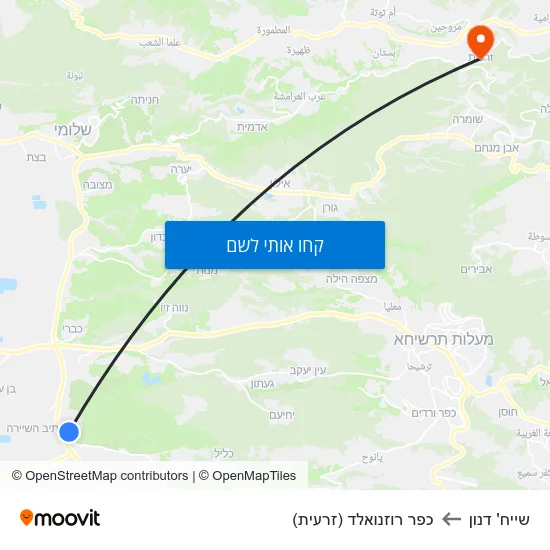 מפת שייח' דנון לכפר רוזנואלד (זרעית)
