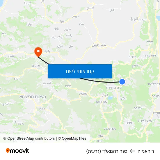 מפת ריחאנייה לכפר רוזנואלד (זרעית)