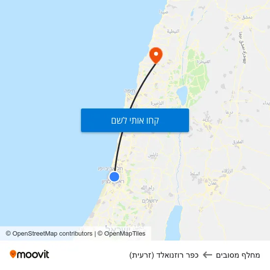 מפת מחלף מסובים לכפר רוזנואלד (זרעית)