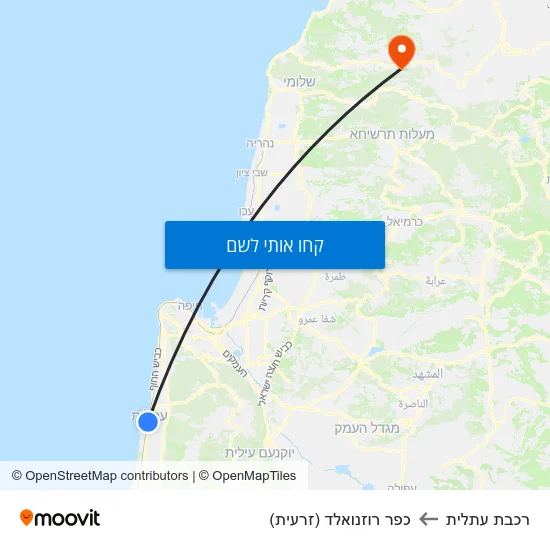מפת רכבת עתלית לכפר רוזנואלד (זרעית)