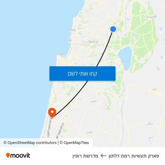 מפת פארק תעשיות רמת דלתון למדרשת רופין