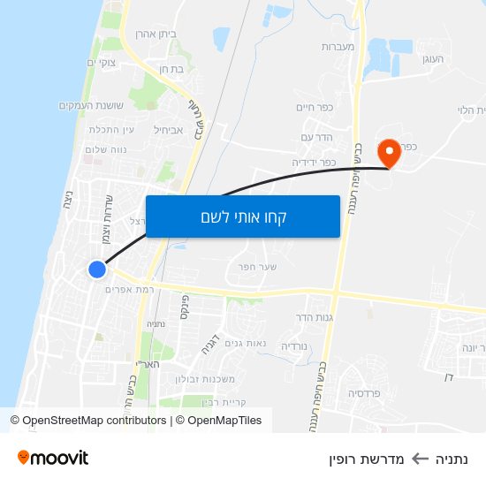 מפת נתניה למדרשת רופין