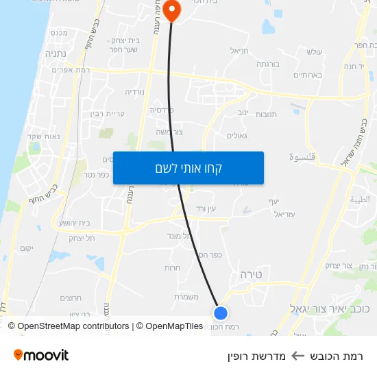 מפת רמת הכובש למדרשת רופין