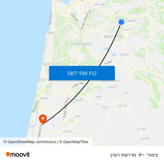 מפת ציפורי למדרשת רופין