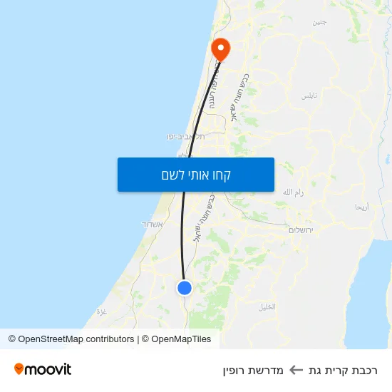 מפת רכבת קרית גת למדרשת רופין