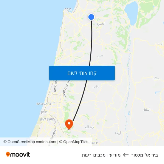 מפת ביר אל-מכסור למודיעין-מכבים-רעות