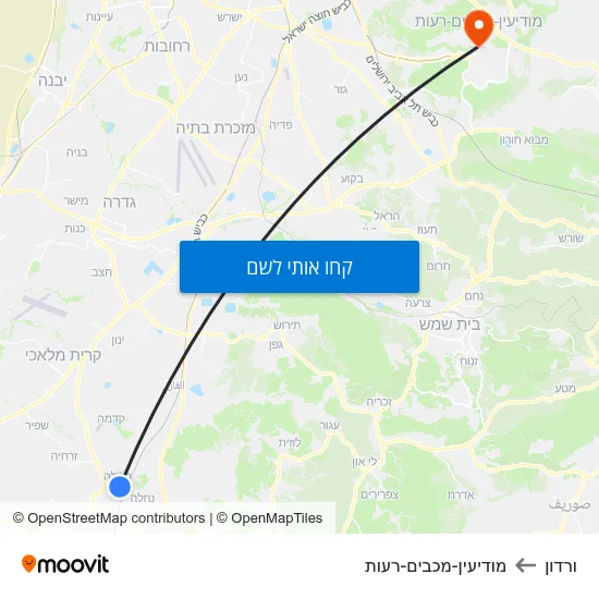 מפת ורדון למודיעין-מכבים-רעות