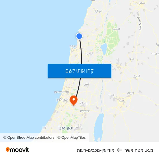 מפת מ.א. מטה אשר למודיעין-מכבים-רעות