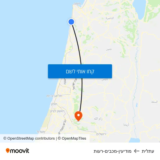 מפת עתלית למודיעין-מכבים-רעות