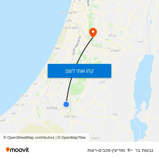 מפת גבעות בר למודיעין-מכבים-רעות