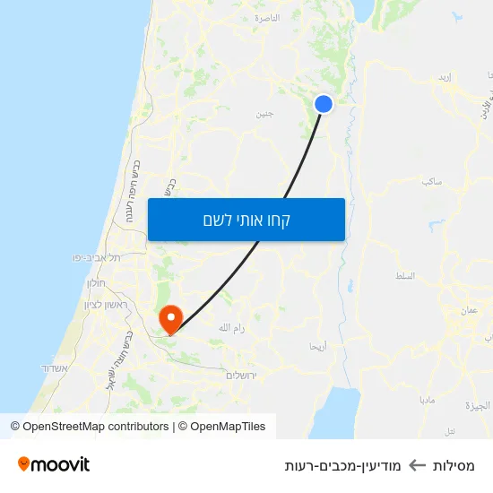 מפת מסילות למודיעין-מכבים-רעות