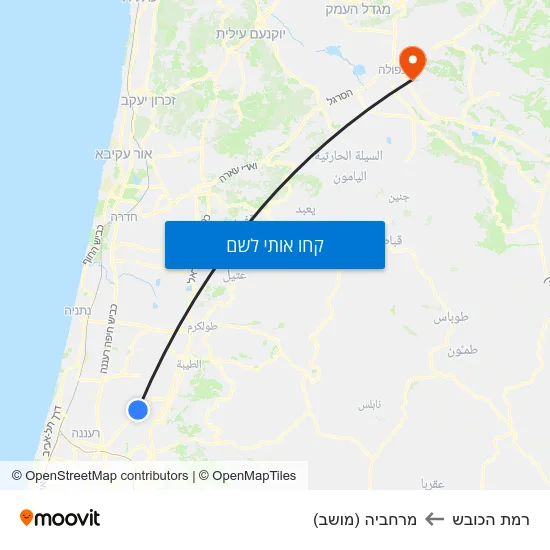 מפת רמת הכובש למרחביה (מושב)