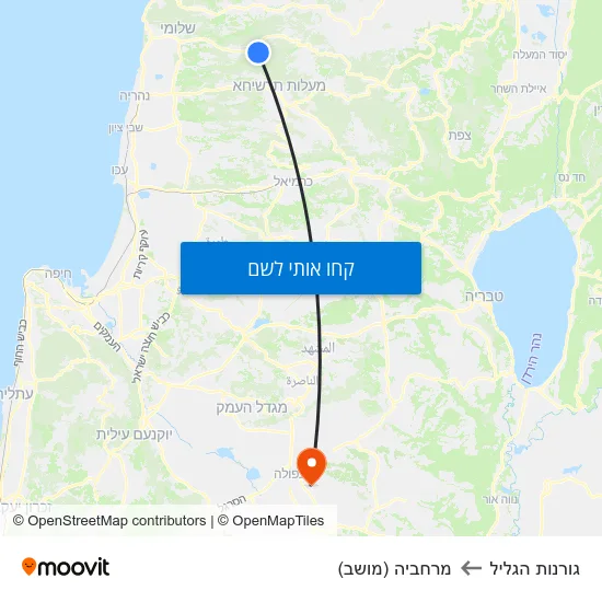 מפת גורנות הגליל למרחביה (מושב)