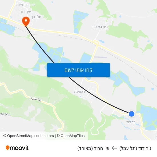 מפת ניר דוד (תל עמל) לעין חרוד (מאוחד)