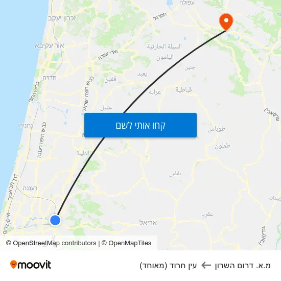 מפת מ.א. דרום השרון לעין חרוד (מאוחד)