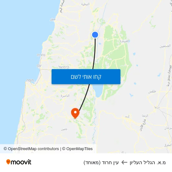 מפת מ.א. הגליל העליון לעין חרוד (מאוחד)