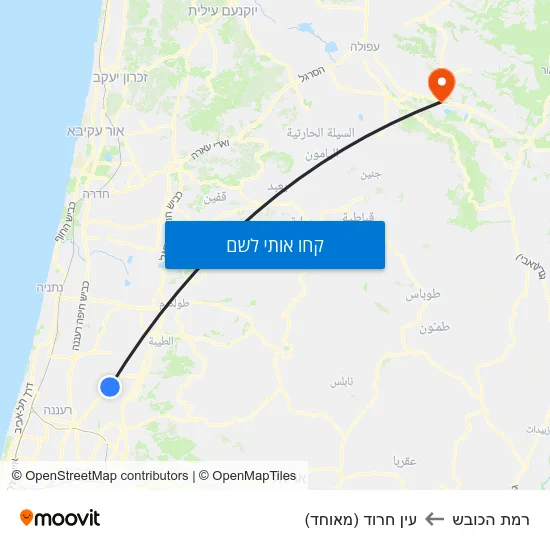 מפת רמת הכובש לעין חרוד (מאוחד)
