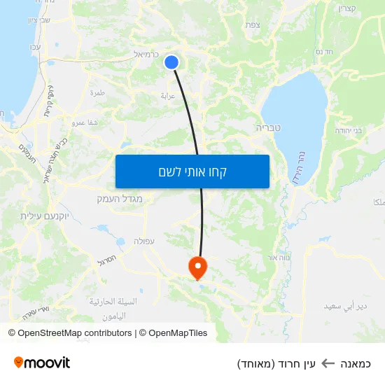 מפת כמאנה לעין חרוד (מאוחד)
