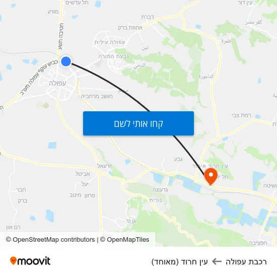 מפת רכבת עפולה לעין חרוד (מאוחד)