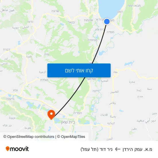 מפת מ.א. עמק הירדן לניר דוד (תל עמל)