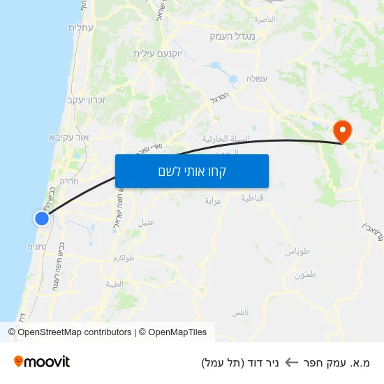מפת מ.א. עמק חפר לניר דוד (תל עמל)