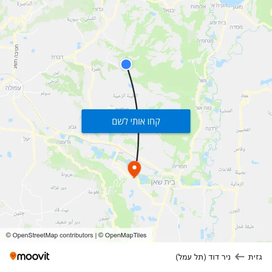 מפת גזית לניר דוד (תל עמל)