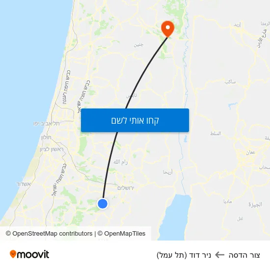 מפת צור הדסה לניר דוד (תל עמל)