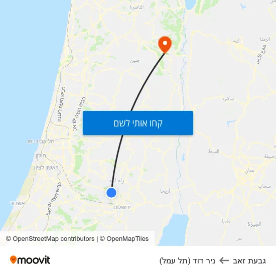 מפת גבעת זאב לניר דוד (תל עמל)