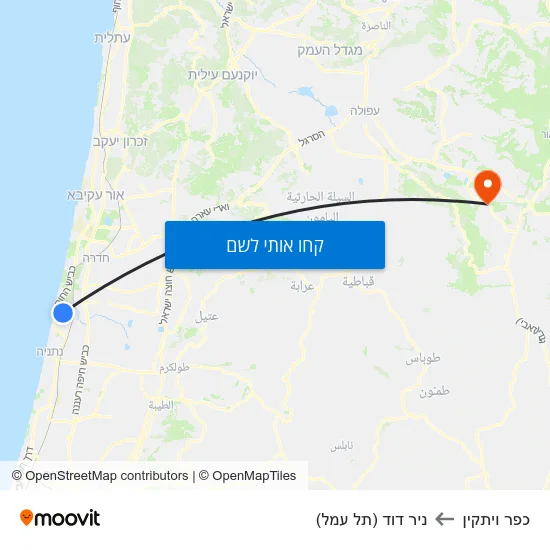 מפת כפר ויתקין לניר דוד (תל עמל)