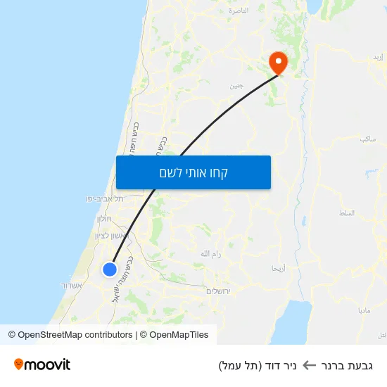 מפת גבעת ברנר לניר דוד (תל עמל)