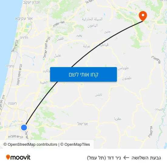 מפת גבעת השלושה לניר דוד (תל עמל)