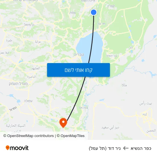 מפת כפר הנשיא לניר דוד (תל עמל)