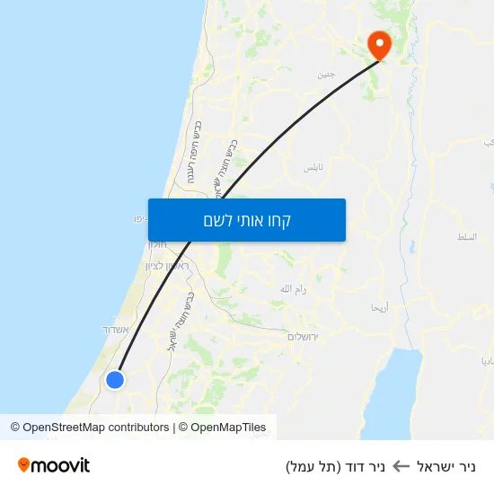 מפת ניר ישראל לניר דוד (תל עמל)