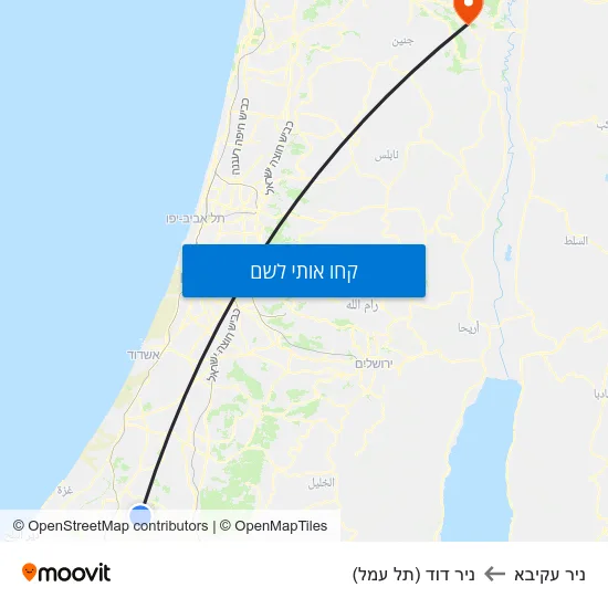 מפת ניר עקיבא לניר דוד (תל עמל)