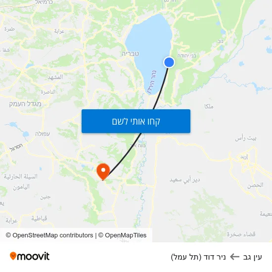 מפת עין גב לניר דוד (תל עמל)