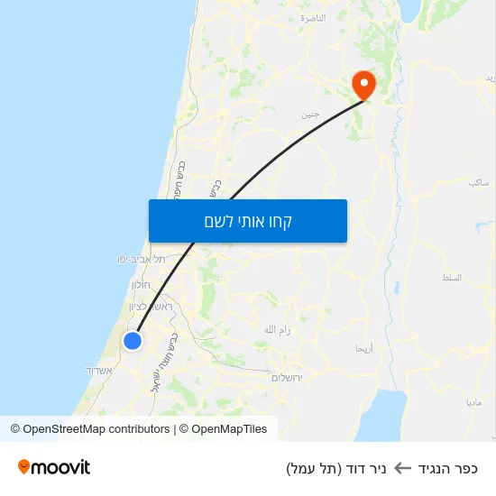 מפת כפר הנגיד לניר דוד (תל עמל)