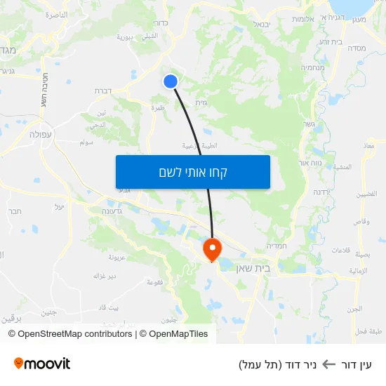 מפת עין דור לניר דוד (תל עמל)