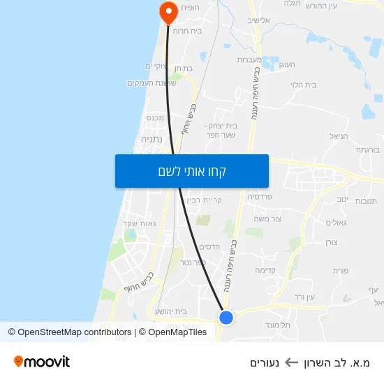 מפת מ.א. לב השרון לנעורים