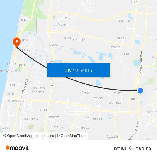 מפת בת חפר לנעורים