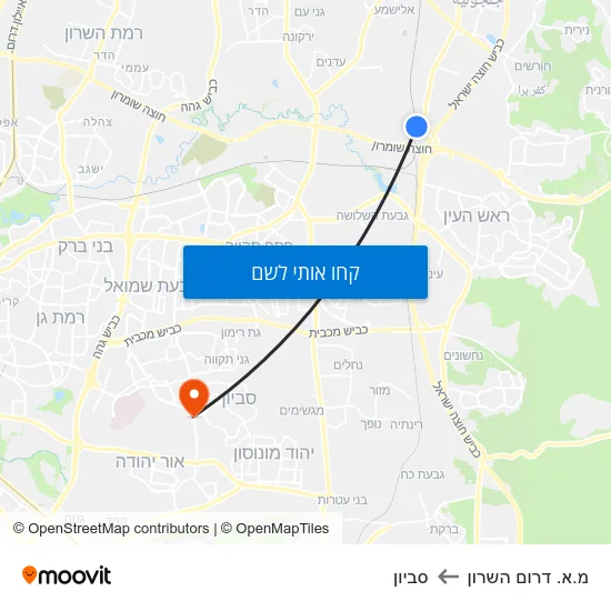 מפת מ.א. דרום השרון לסביון