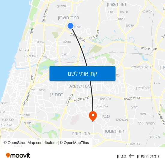 מפת רמת השרון לסביון