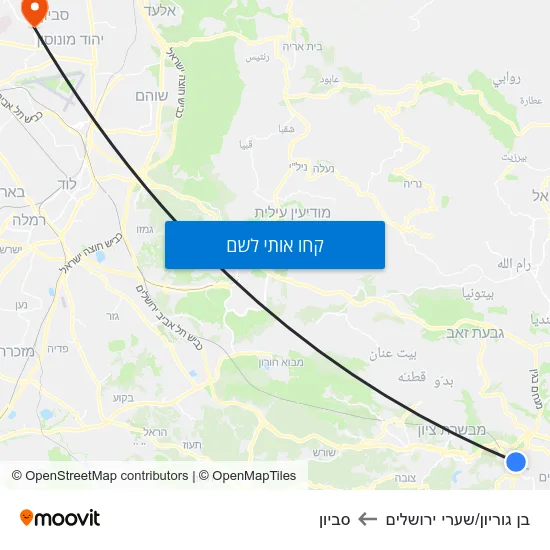 מפת בן גוריון/שערי ירושלים לסביון
