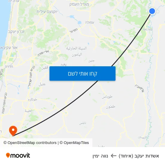 מפת אשדות יעקב (איחוד) לנווה ימין