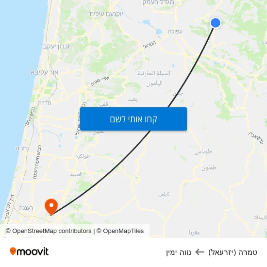 מפת טמרה (יזרעאל) לנווה ימין