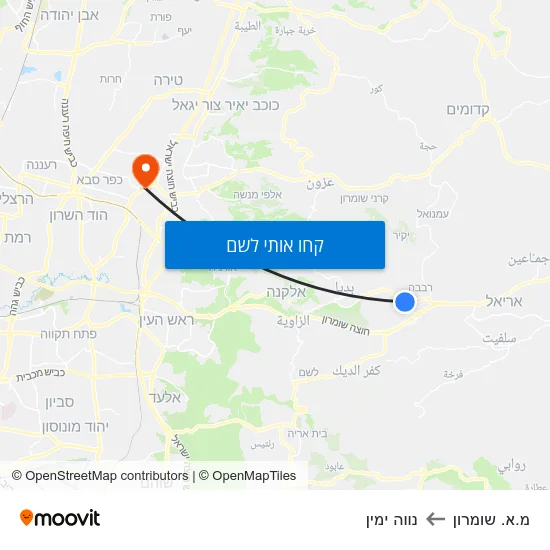 מפת מ.א. שומרון לנווה ימין