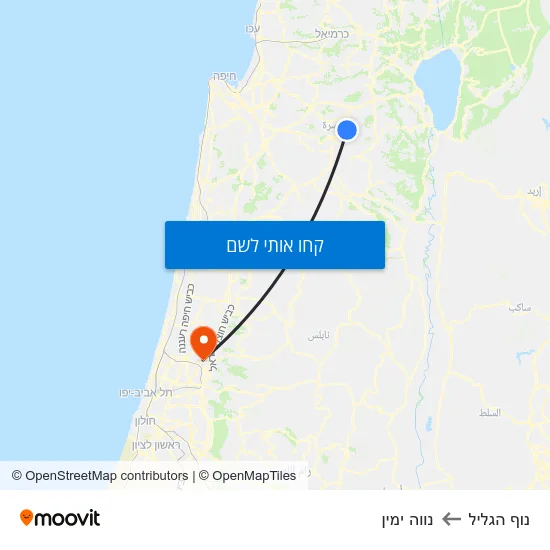מפת נוף הגליל לנווה ימין