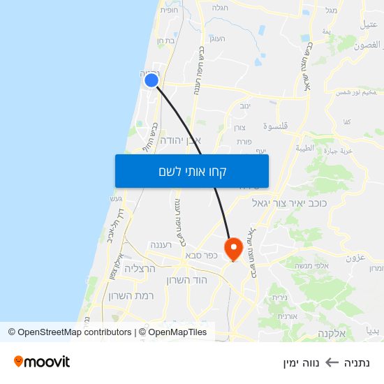 מפת נתניה לנווה ימין