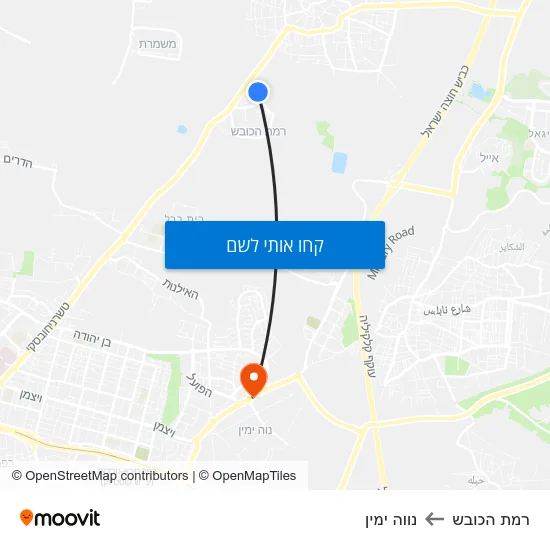 מפת רמת הכובש לנווה ימין