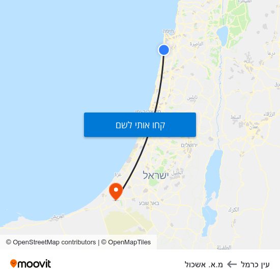 מפת עין כרמל למ.א. אשכול